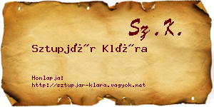 Sztupjár Klára névjegykártya