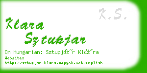 klara sztupjar business card